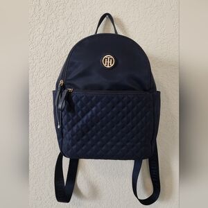Tommy Hilfiger Navy Backpack with Gold Emblem